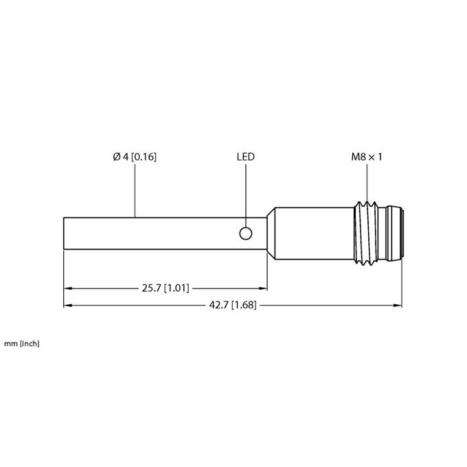 Czujnik indukcyjny Ø4 mm BI1-EH04-AP6X-V1331