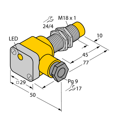 Czujnik indukcyjny M18 NI10-G18SK-AN6X