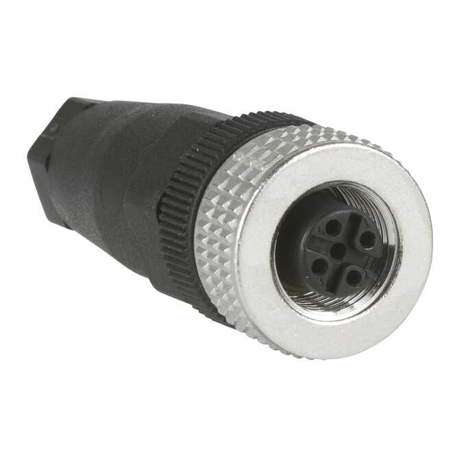 Złącze żeńskie M12 proste 4-pinowe XZCC12FDM40B