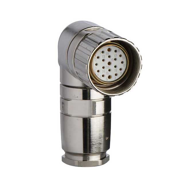 Złącze żeńskie kątowe M23 19-pinowe XZCC23FCM190S