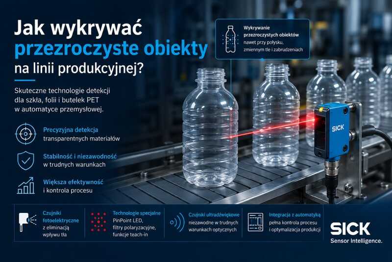 Jak wykrywać przezroczyste obiekty na linii produkcyjnej?