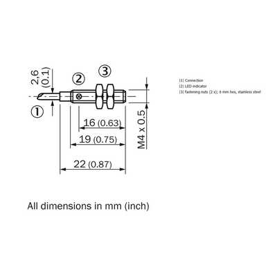 Czujnik indukcyjny Ø4 mm IM04-0B6PO-ZU1